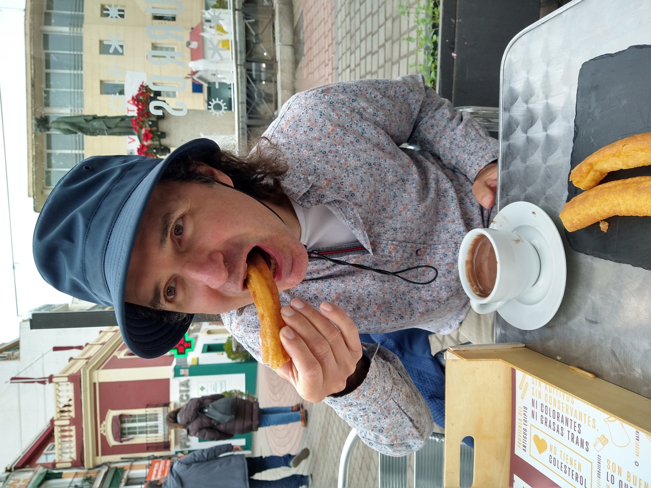 Nedjo eating churros.