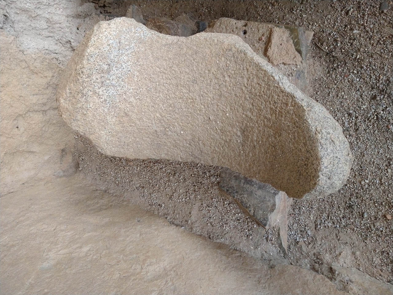 Grinding stone at La Mata archaeological site.