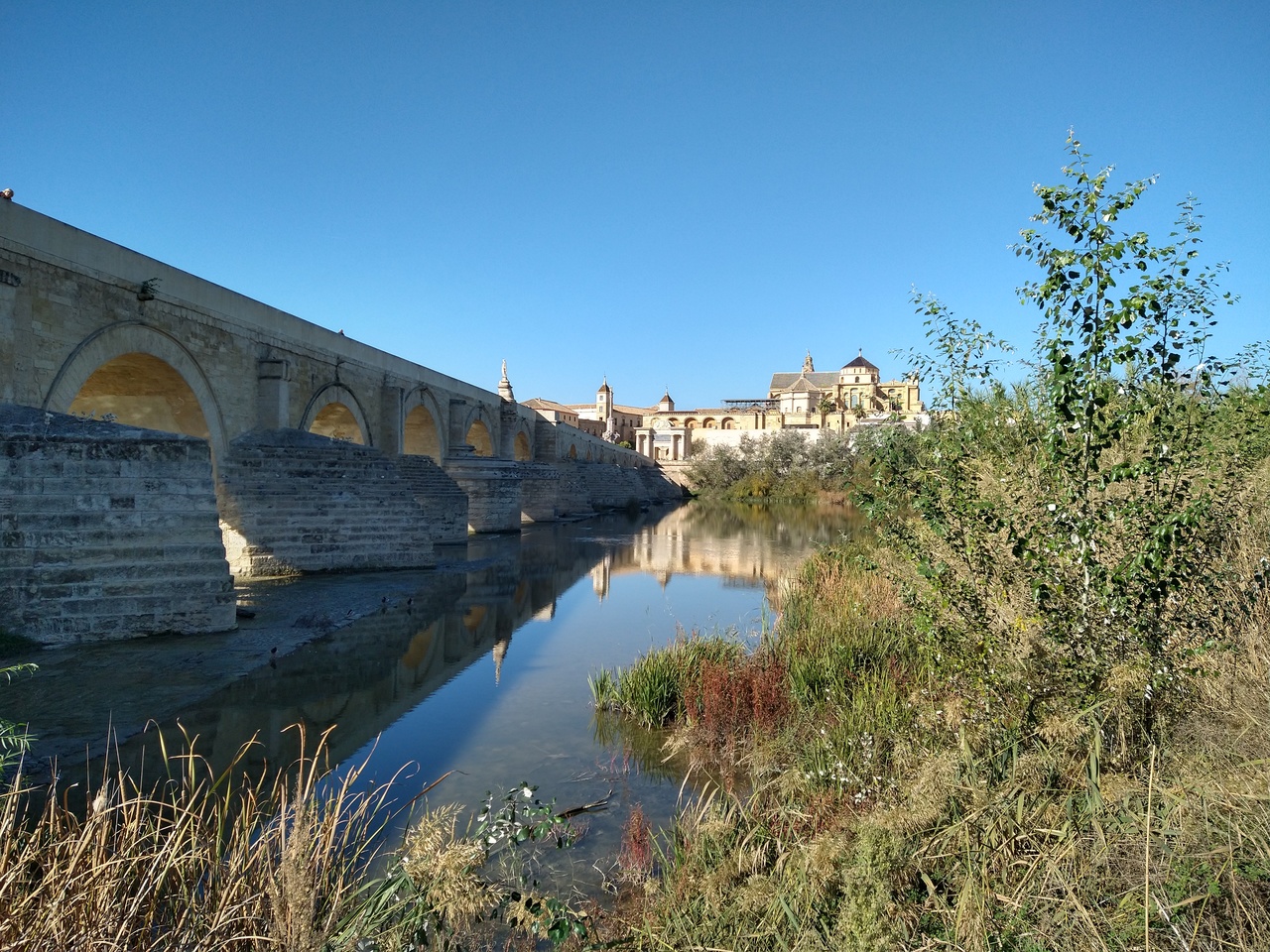 Roman bridge and Mezquita, Cordoba.