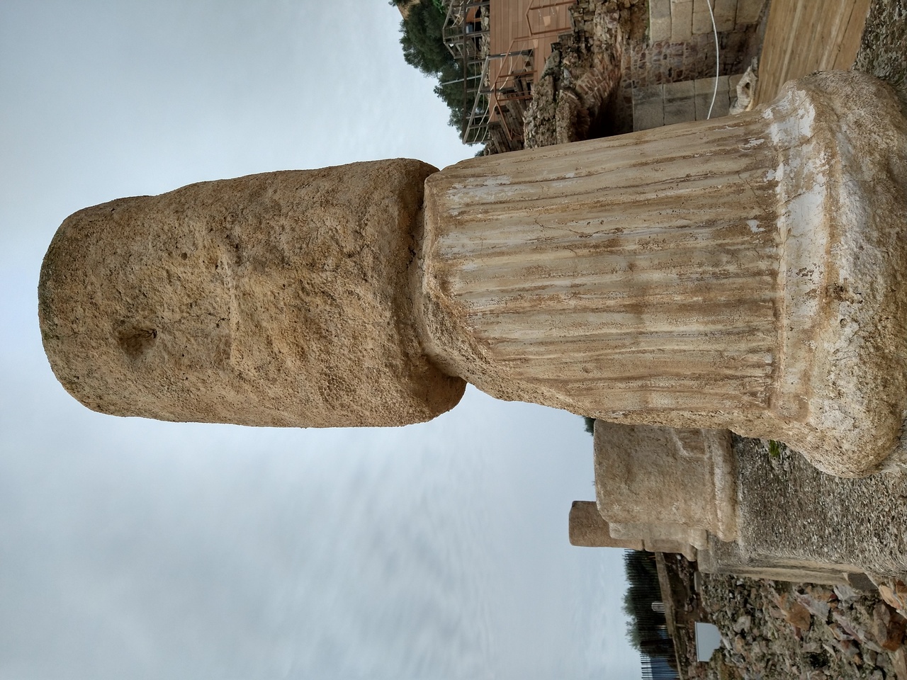 Roman column in the theatre in Medellin.