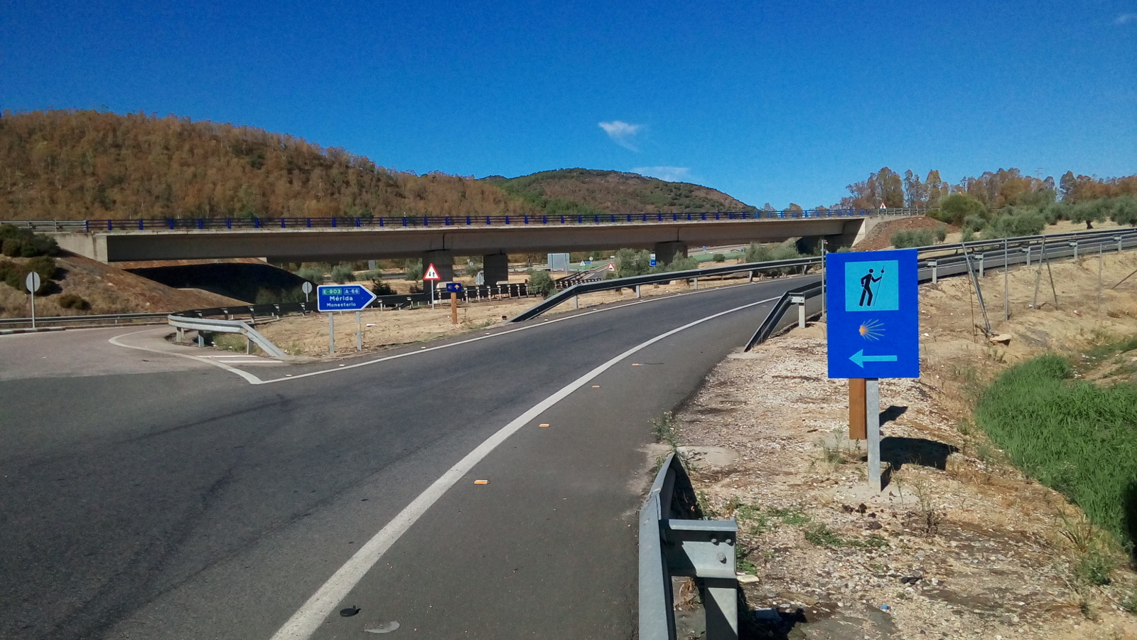 Signage on the highway roundabout
