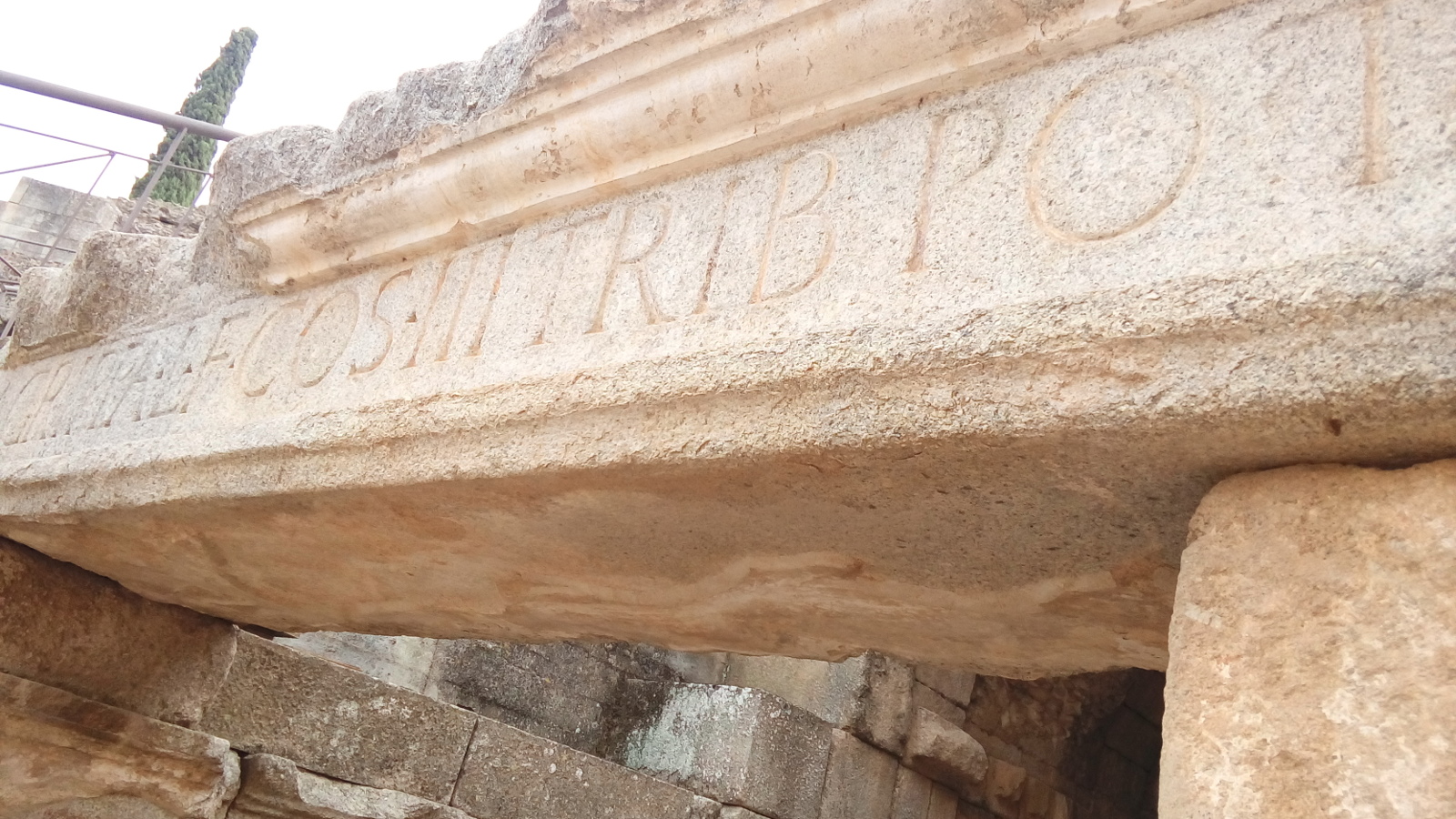 Latin inscription on doorway in Merida