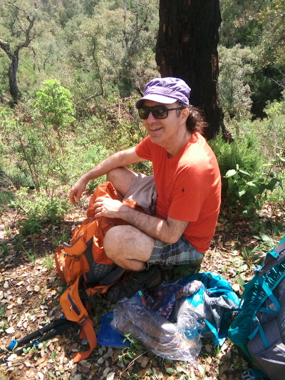 Hiking partner Nedjo on the trail.