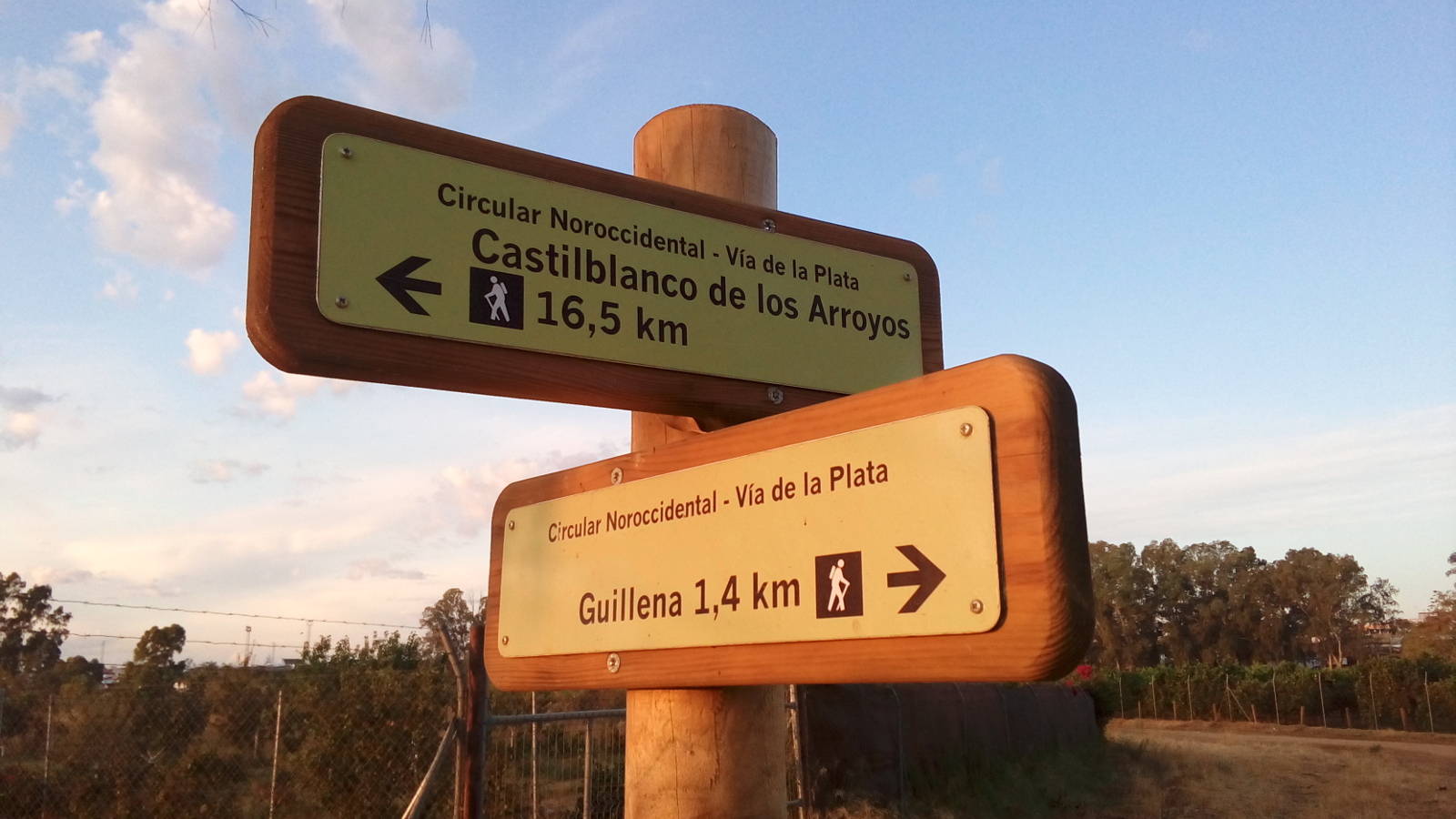 Road sign with distances