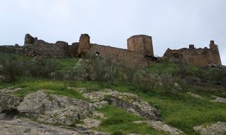 Magacela castle on hilltop.