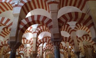 Iconic pilars and arches of the Mezquita in Cordoba.